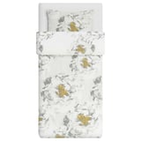MATTFIBBLA Duvet cover and pillowcase, white yellow/flower, 150x200/50x80 cm