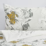 MATTFIBBLA Duvet cover and pillowcase, white yellow/flower, 150x200/50x80 cm