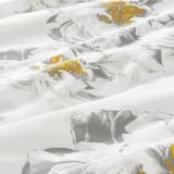 MATTFIBBLA Duvet cover and pillowcase, white yellow/flower, 150x200/50x80 cm