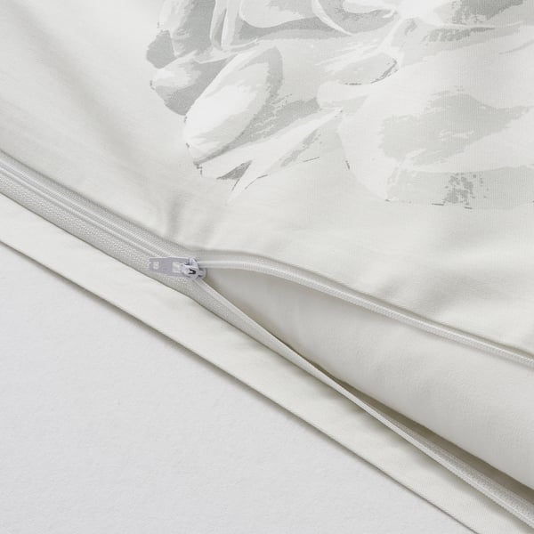 MATTFIBBLA Duvet cover and pillowcase, white yellow/flower, 150x200/50x80 cm