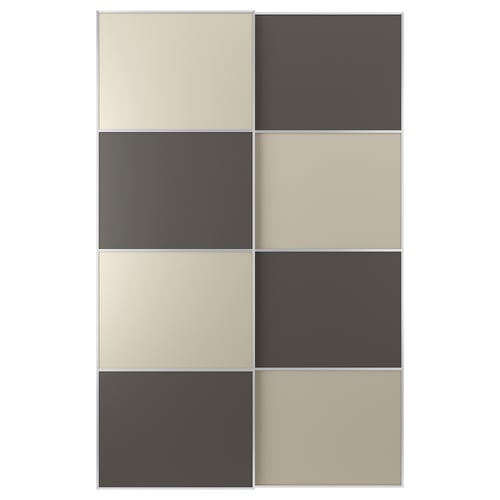 Black & beige MEHAMN sliding door with minimalist design & soft-close