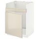 METOD Base cab f HAVSEN single bowl sink, white/Voxtorp high-gloss light beige, 60x60 cm