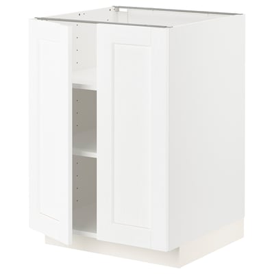 White METOD kitchen unit with adjustable shelves, classic design.