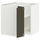 METOD Corner base cabinet with shelf, white/Havstorp brown-beige, 88x88 cm