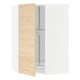 METOD Corner wall cabinet with carousel, white/Askersund light ash effect, 68x100 cm