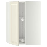 METOD Corner wall cabinet with carousel, white/Bodbyn off-white, 68x100 cm