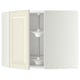 METOD Corner wall cabinet with carousel, white/Bodbyn off-white, 68x60 cm