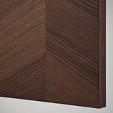 METOD Corner wall cabinet with carousel, white Hasslarp/brown patterned, 68x80 cm