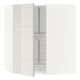 METOD Corner wall cabinet with carousel, white/Ringhult light grey, 68x80 cm