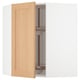 METOD Corner wall cabinet with carousel, white/Vedhamn oak, 68x80 cm