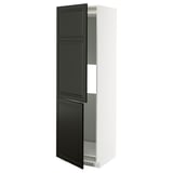 METOD Hi cab f fridge or freezer w 2 drs, white/Bodbyn black, 60x60x200 cm