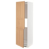 METOD Hi cab f fridge or freezer w 2 drs, white/Vedhamn oak, 60x60x200 cm
