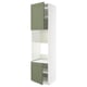 METOD Hi cb f oven/micro w 2 drs/shelves, white/Axstad grey-green, 60x60x240 cm