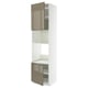METOD Hi cb f oven/micro w 2 drs/shelves, white/Voxtorp high-gloss dark grey-brown, 60x60x240 cm