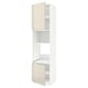METOD Hi cb f oven/micro w 2 drs/shelves, white/Voxtorp high-gloss light beige, 60x60x240 cm