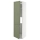 METOD High cab f fridge/freezer w 2 doors, white/Axstad grey-green, 60x60x220 cm