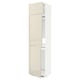 METOD High cab f fridge/freezer w 3 doors, white/Voxtorp high-gloss light beige, 60x60x240 cm
