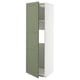 METOD High cab f fridge or freezer w door, white/Axstad grey-green, 60x60x200 cm
