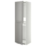 METOD High cabinet for fridge/freezer, white/Bodbyn grey, 60x60x200 cm