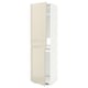 METOD High cabinet for fridge/freezer, white/Voxtorp high-gloss light beige, 60x60x220 cm