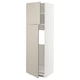 METOD High cabinet for fridge w 2 doors, white/Stensund beige, 60x60x200 cm