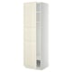 METOD High cabinet w shelves/wire basket, white/Bodbyn off-white, 60x60x200 cm