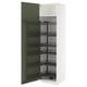 METOD High cabinet with pull-out larder, white/Axstad grey-green, 60x60x220 cm