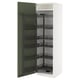METOD High cabinet with pull-out larder, white/Axstad grey-green, 60x60x200 cm