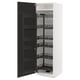 METOD High cabinet with pull-out larder, white/Nickebo matt anthracite, 60x60x200 cm