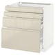 METOD / MAXIMERA Base cab 4 frnts/4 drawers, white/Voxtorp high-gloss light beige, 80x60 cm