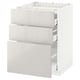 METOD / MAXIMERA Base cab f hob/3 fronts/3 drawers, white/Ringhult light grey, 60x60 cm