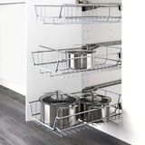 METOD / MAXIMERA Base cab f hob/drawer/2 wire bskts, white/Voxtorp high-gloss light beige, 60x60 cm