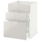 METOD / MAXIMERA Base cab f sink+3 fronts/2 drawers, white/Ringhult light grey, 60x60 cm