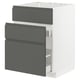 Option: METOD / MAXIMERA Base cab f sink+3 fronts/2 drawers, white/Voxtorp dark grey, 60x60 cm