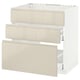 METOD / MAXIMERA Base cab f sink+3 fronts/2 drawers, white/Voxtorp high-gloss light beige, 80x60 cm