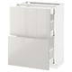 METOD / MAXIMERA Base cab with 2 fronts/3 drawers, white/Ringhult light grey, 60x37 cm