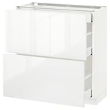 METOD / MAXIMERA Base cab with 2 fronts/3 drawers, white/Ringhult white, 80x37 cm