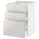 METOD / MAXIMERA Base cabinet with 3 drawers, white/Ringhult light grey, 60x60 cm
