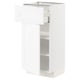 METOD kitchen cabinet in white with adjustable shelves and smooth drawer, modern design.