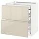 METOD / MAXIMERA Base cb 2 frnts/2 low/1 md/1 hi drw, white/Voxtorp high-gloss light beige, 80x60 cm