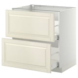 METOD / MAXIMERA Base cb 2 fronts/2 high drawers, white/Bodbyn off-white, 80x60 cm