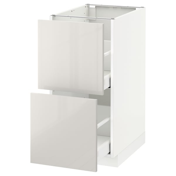 METOD / MAXIMERA Base cb 2 fronts/2 high drawers, white/Ringhult light grey, 40x60 cm