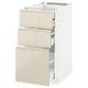 METOD / MAXIMERA Base cb 3 frnts/2 low/1 md/1 hi drw, white/Voxtorp high-gloss light beige, 40x60 cm