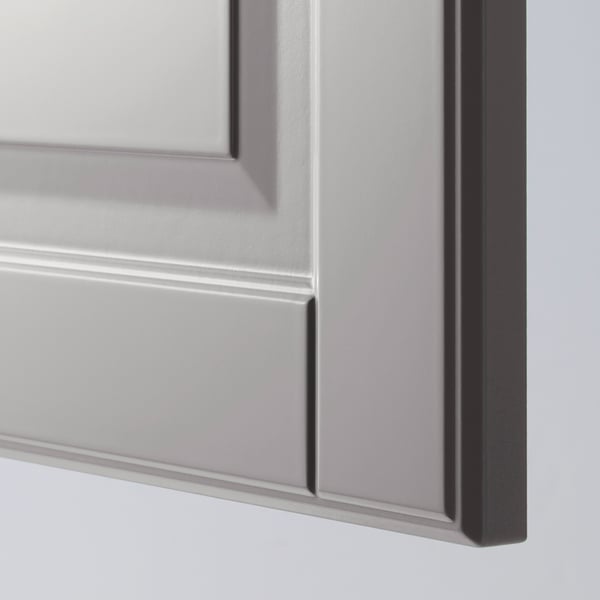 METOD / MAXIMERA Corner base cab w drawer and p-out, white/Bodbyn grey, 128x68 cm