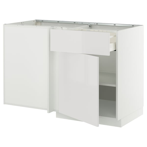 METOD white cabinet, modern, gloss finish, rectangular, easy clean surfaces.