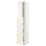 METOD / MAXIMERA Hc w p-o func 4drw/1dr/2shlv, white/Bodbyn off-white, 40x60x220 cm