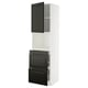 METOD / MAXIMERA Hi cab f micro combi w door/3 drwrs, white/Bodbyn black, 60x60x220 cm