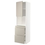 METOD / MAXIMERA Hi cab f micro combi w door/3 drwrs, white/Stensund beige, 60x60x220 cm