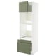 METOD / MAXIMERA Hi cab f ov/combi ov w dr/2 drwrs, white/Axstad grey-green, 60x60x200 cm