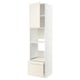 METOD / MAXIMERA Hi cab f ov/combi ov w dr/2 drwrs, white/Bodbyn off-white, 60x60x240 cm